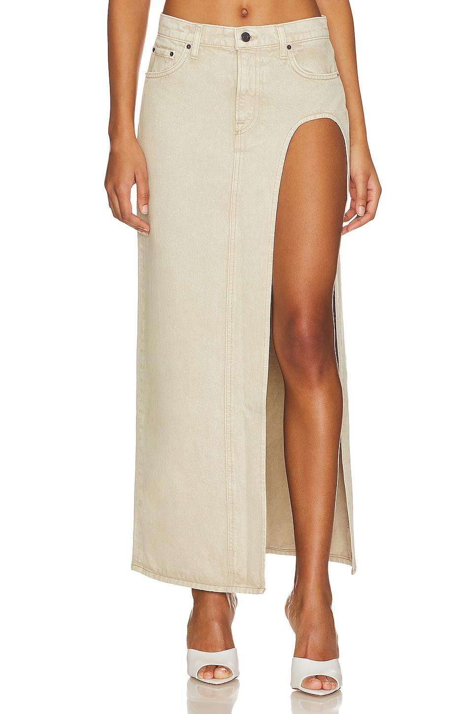 blanca maxi skirt with high slit