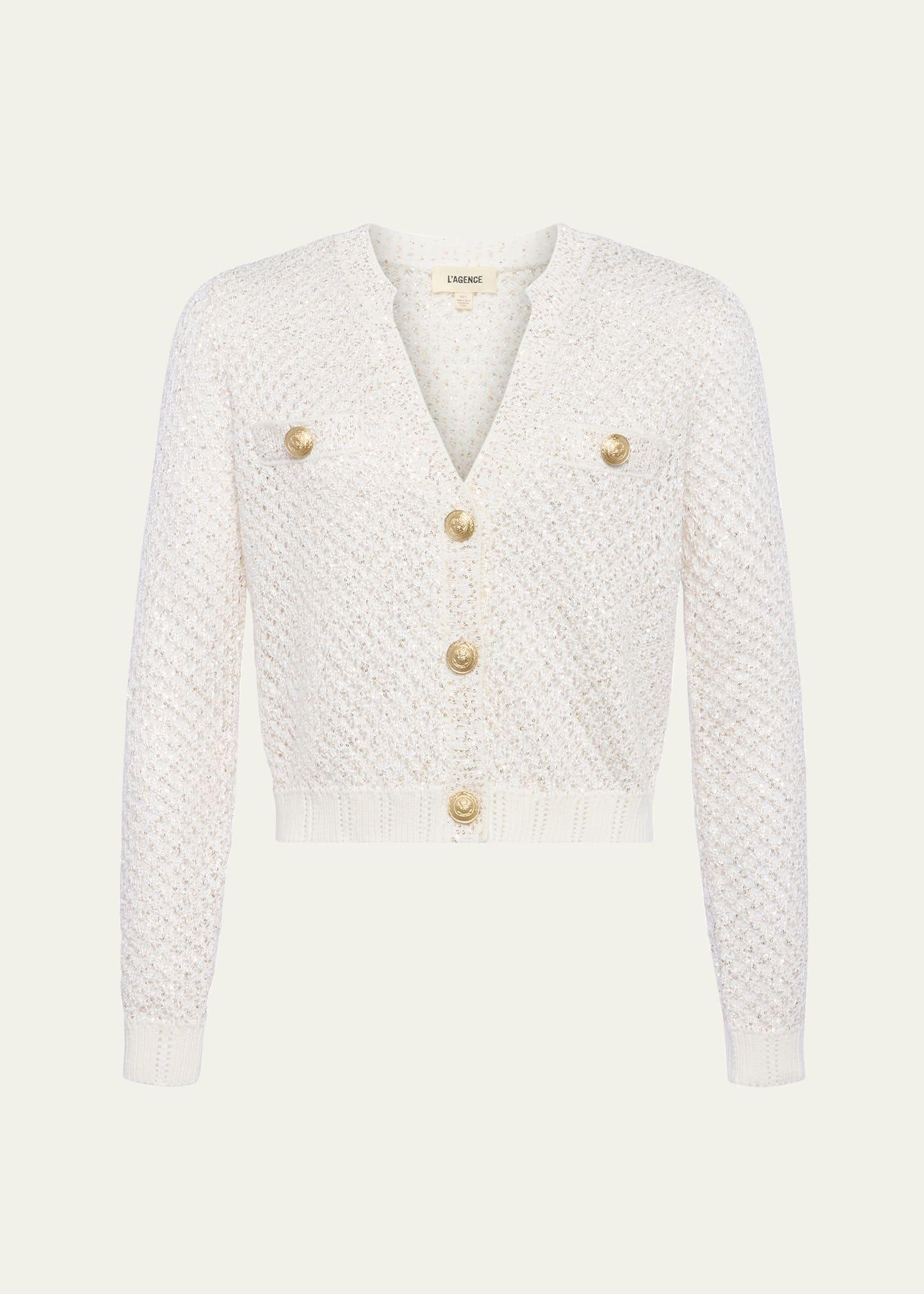 blanca sequined cropped cardigan
