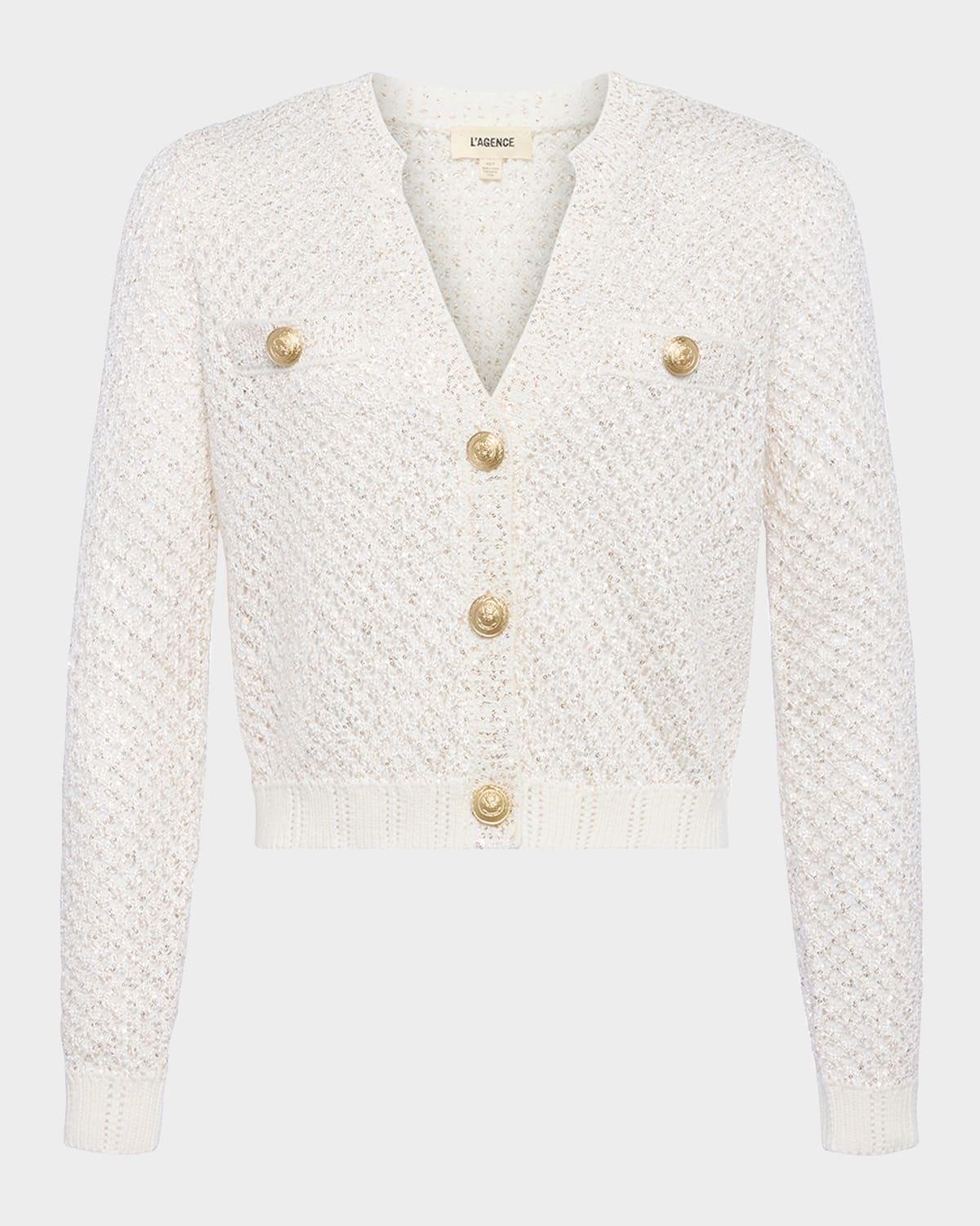 blanca sequined cropped cardigan