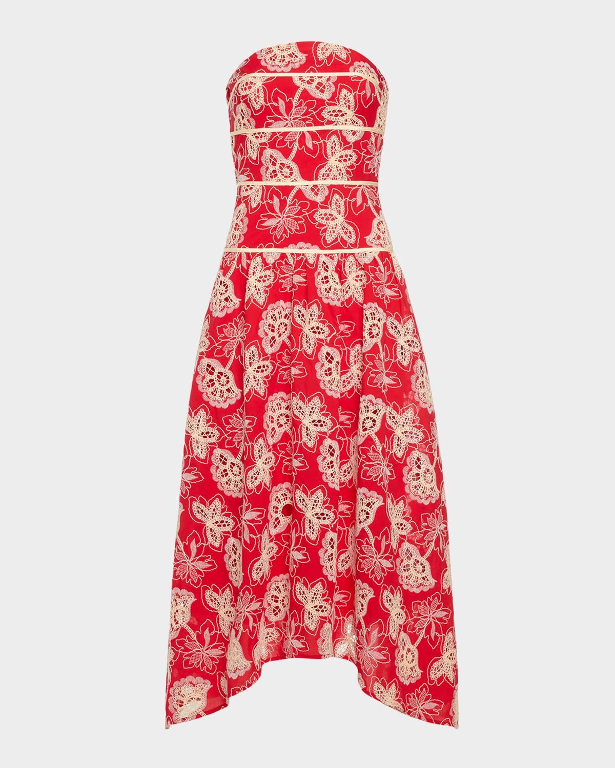 blanca strapless midi dress