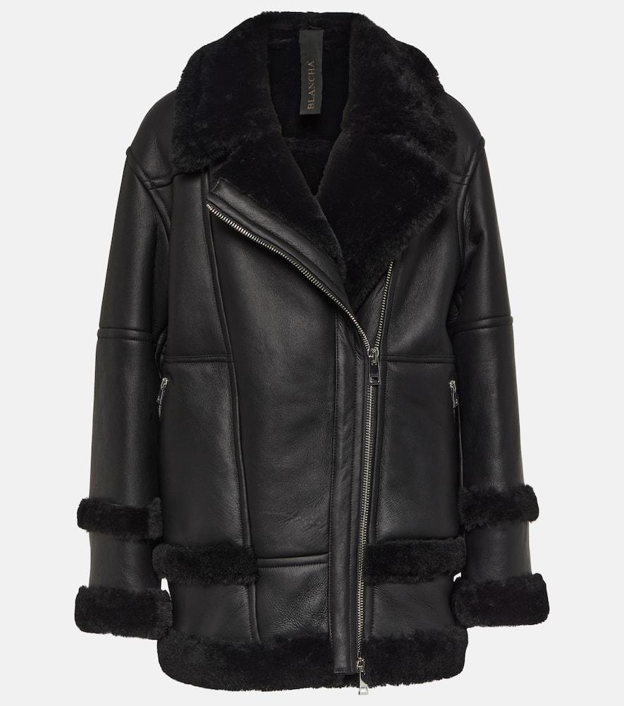 blancha leather and shearling jacket