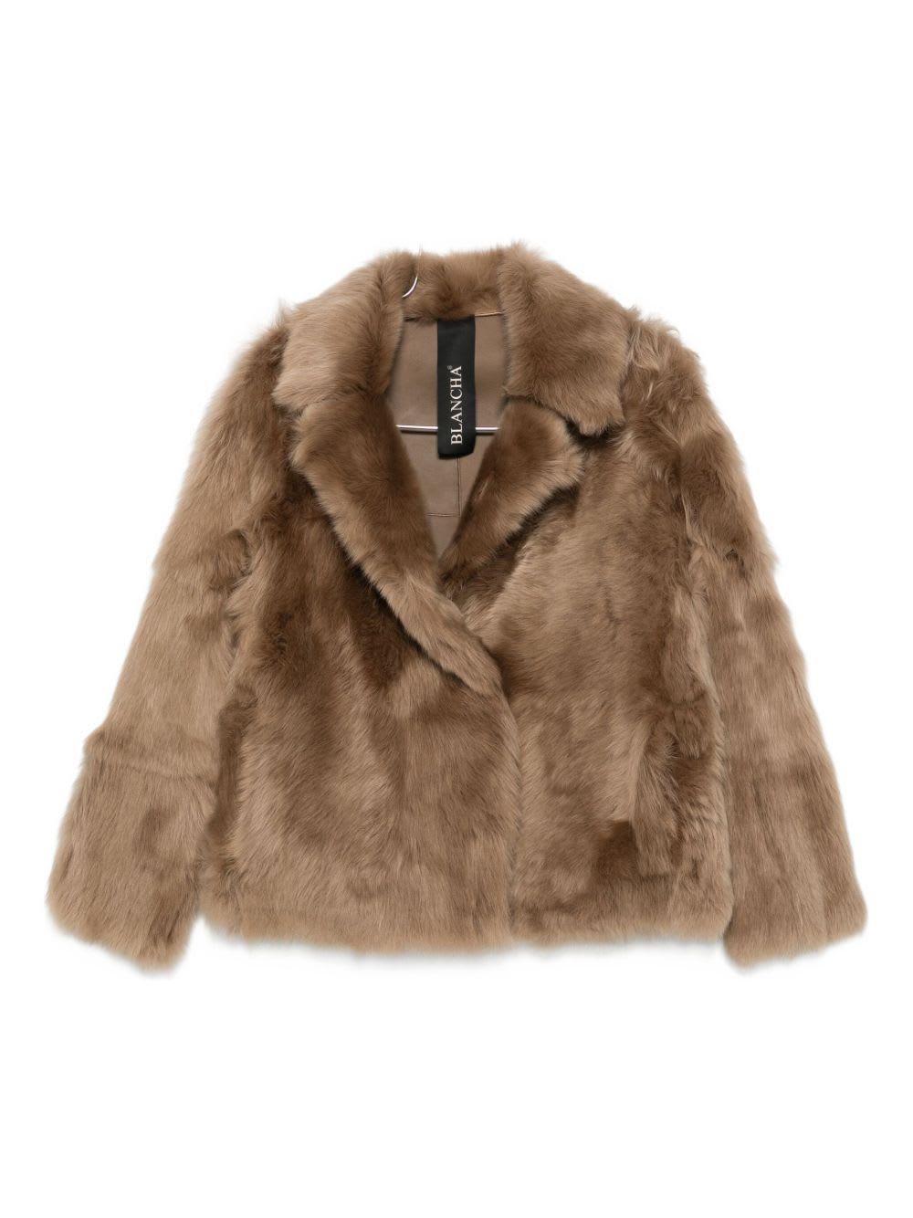 blancha light brown sheepskin jacket