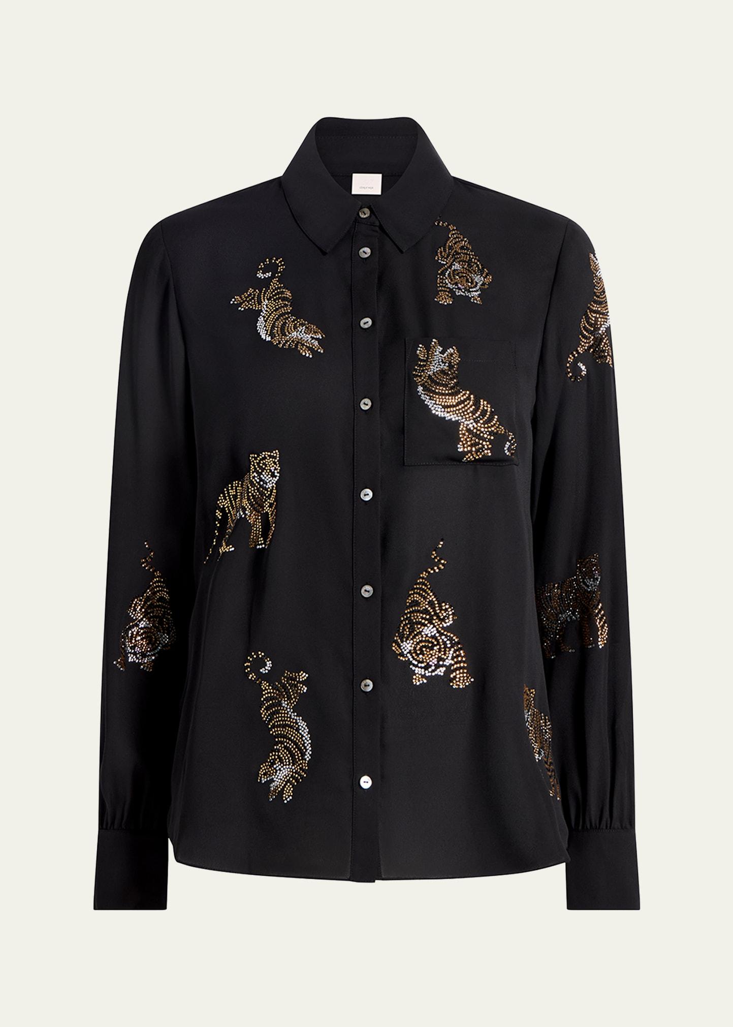 blanche le tiger long-sleeve top