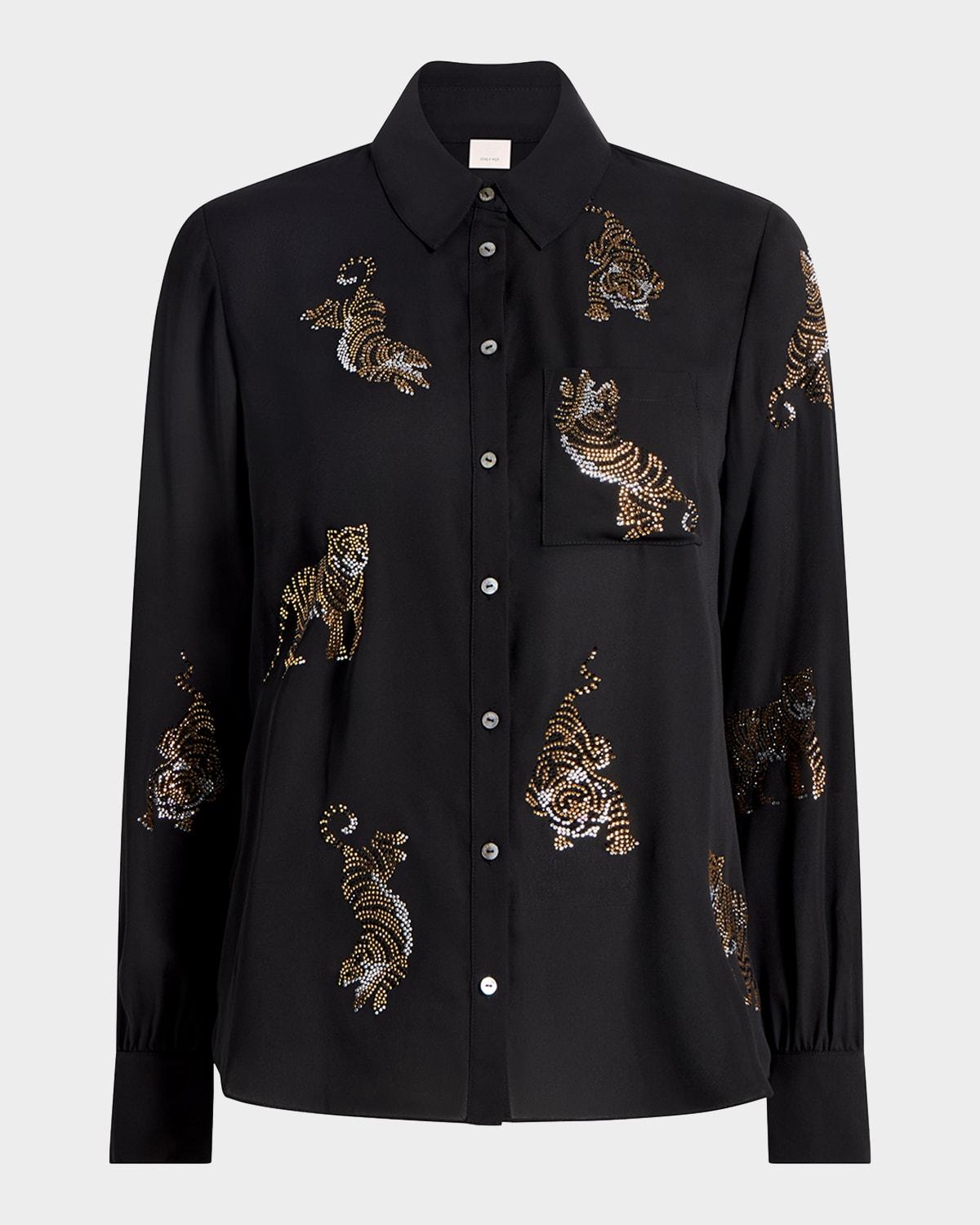 blanche le tiger long-sleeve top