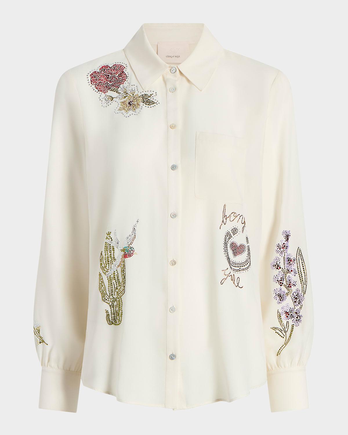 blanche long-sleeve western amour top