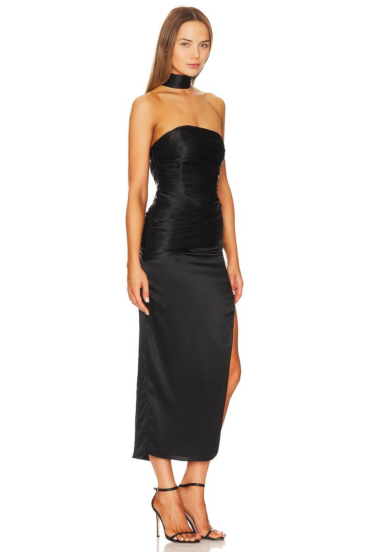 blane reverse halter midi dress