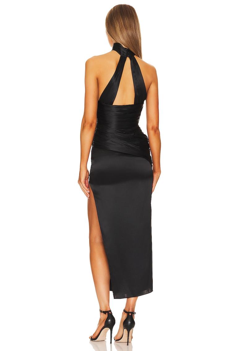 blane reverse halter midi dress