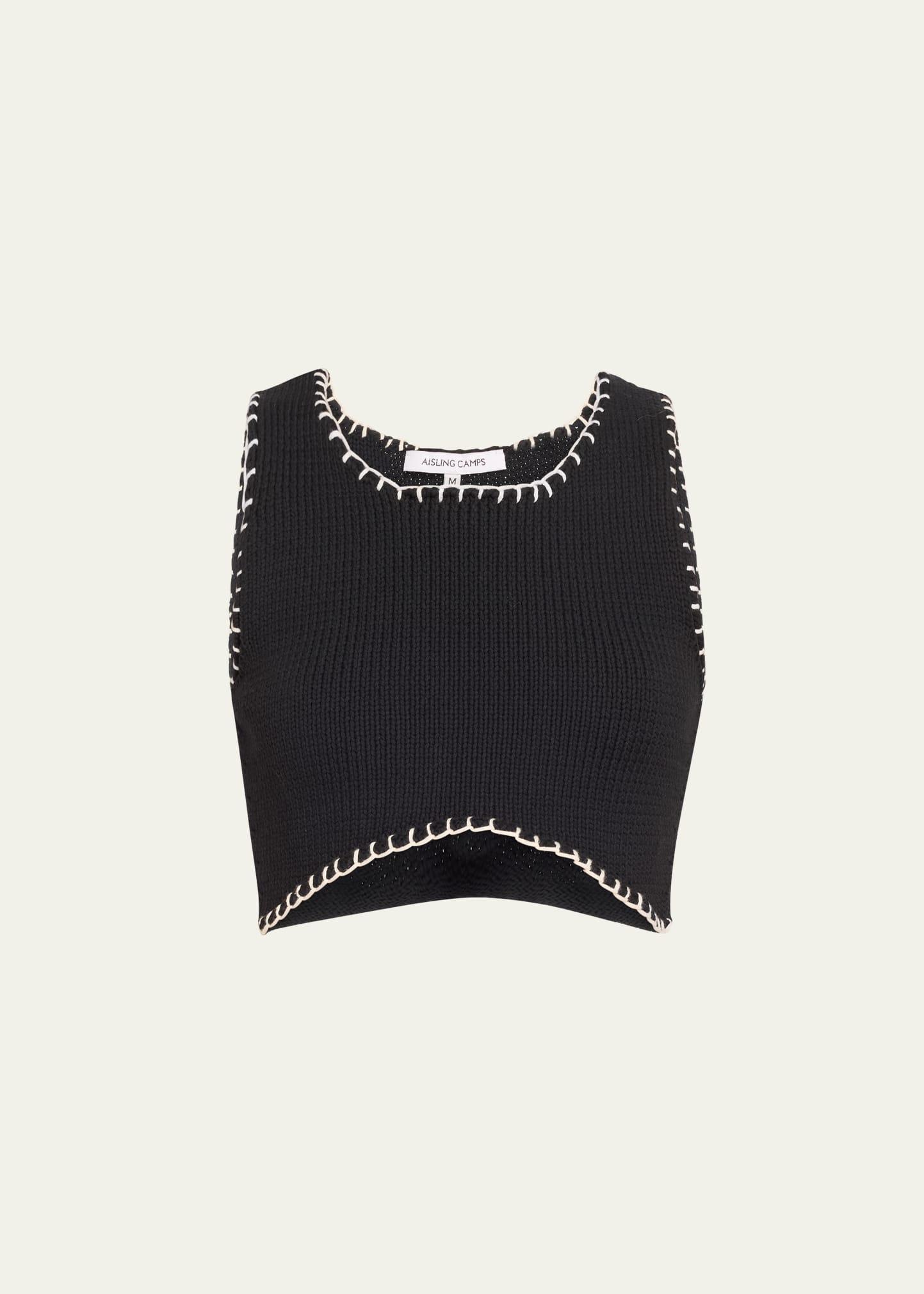 blanket stitch crop top