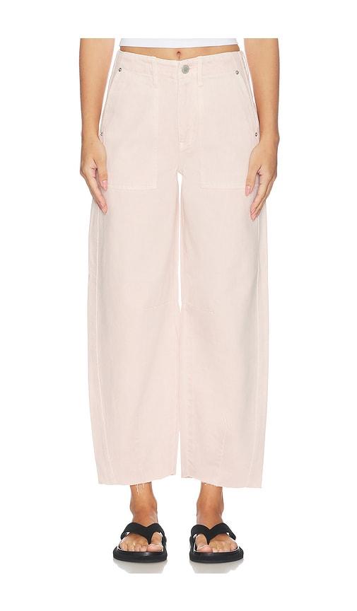 blanknyc barrel leg jean in pink.