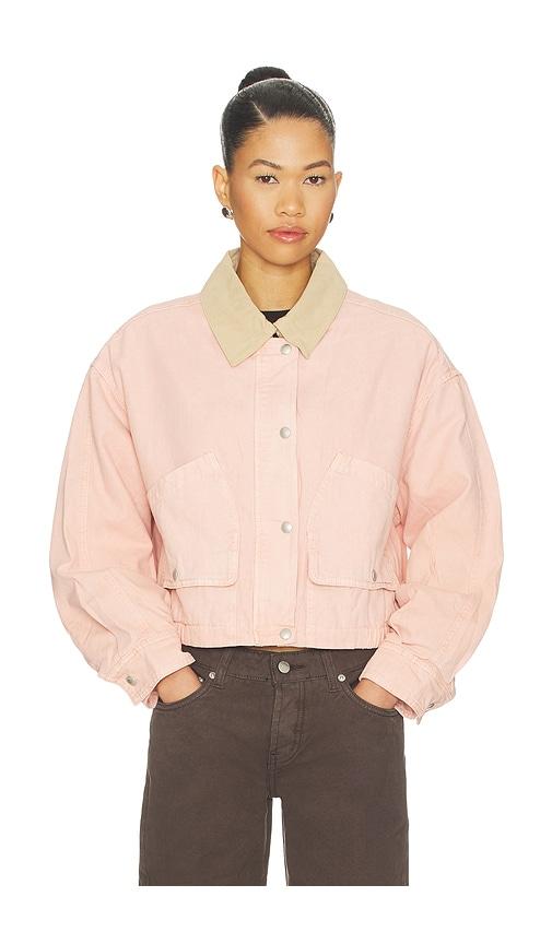 blanknyc collared jacket in pink.