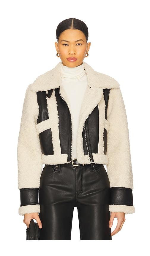 blanknyc cropped jacket in cream.