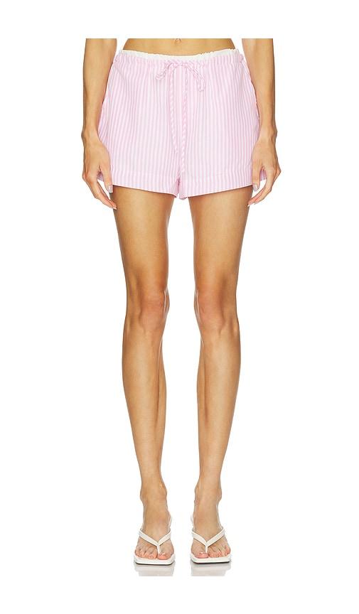 blanknyc drawstring shorts in pink.