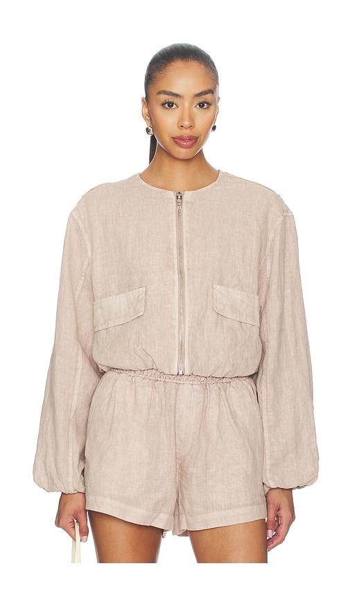 blanknyc long sleeve jacket in brown.