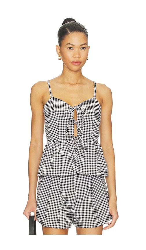 blanknyc plaid tank top in black,white.