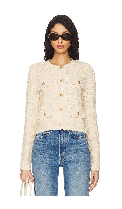 blanknyc slow start cardigan in beige.