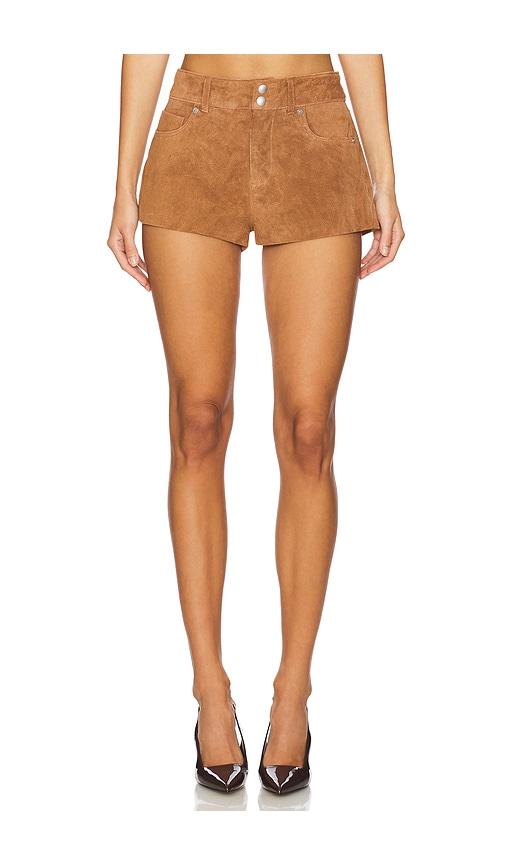 blanknyc suede hot short in tan.
