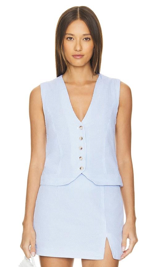 blanknyc sun glow vest in baby blue.