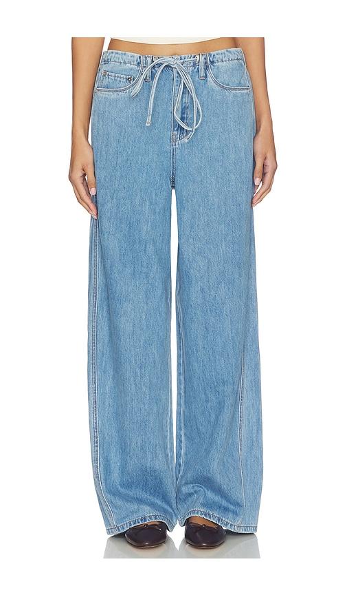 blanknyc tie barrel jeans in blue.