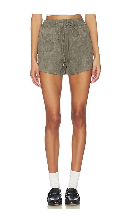 blanknyc tie shorts in olive.