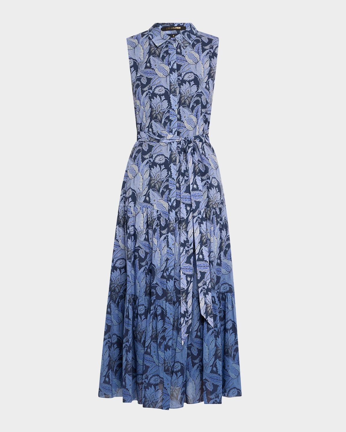 blayn tiered ombre floral-print maxi dress