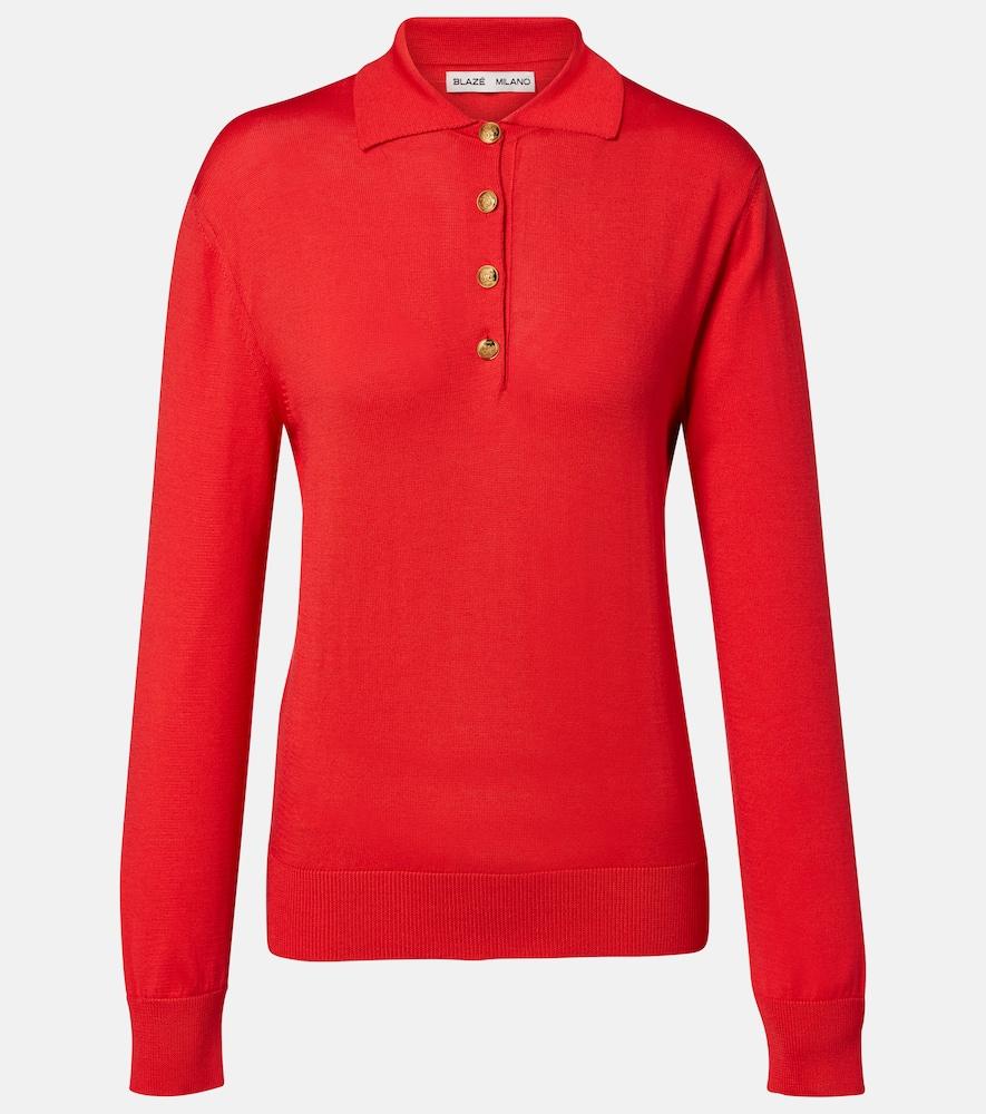 blazé milano alegria silk and cotton polo sweater