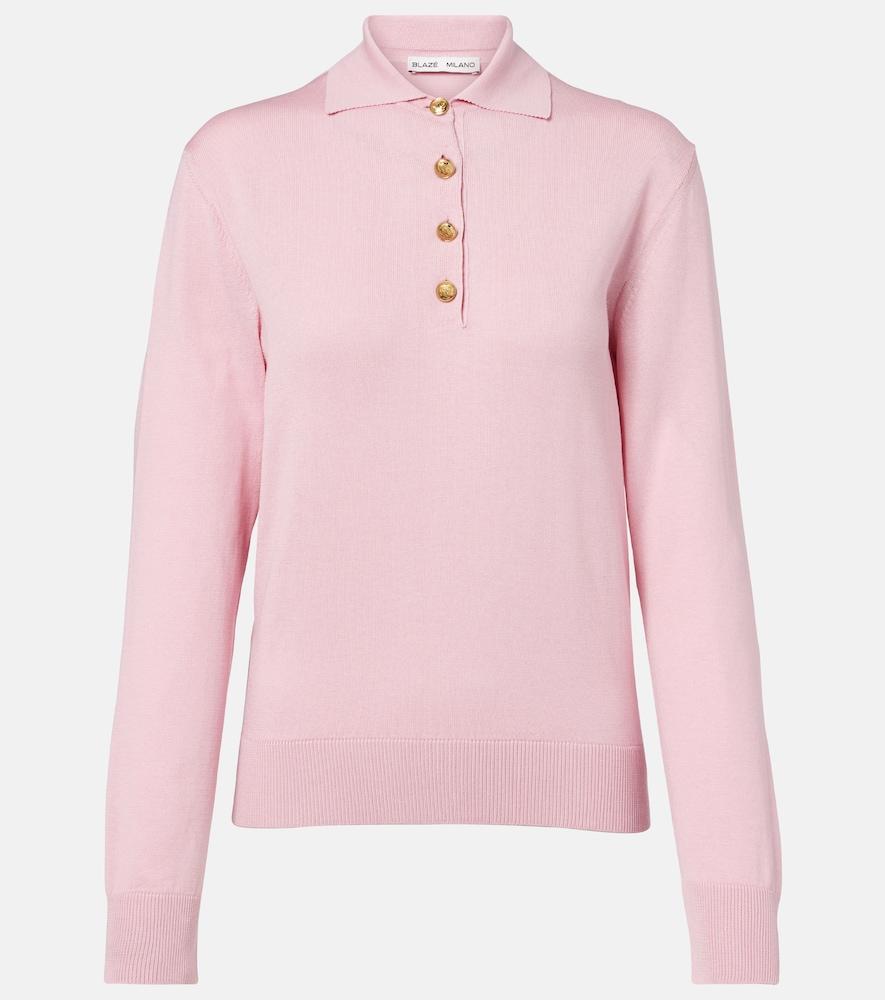 blazé milano alegria silk and cotton polo sweater
