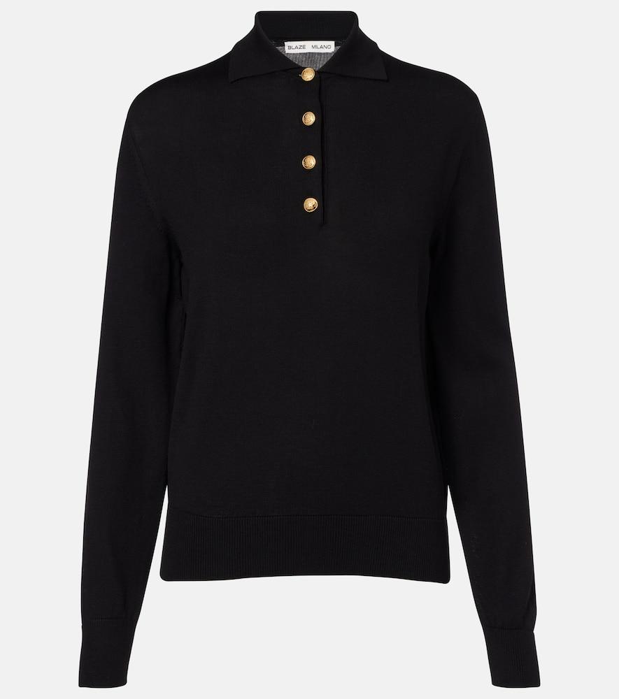 blazé milano alegria silk and cotton polo sweater