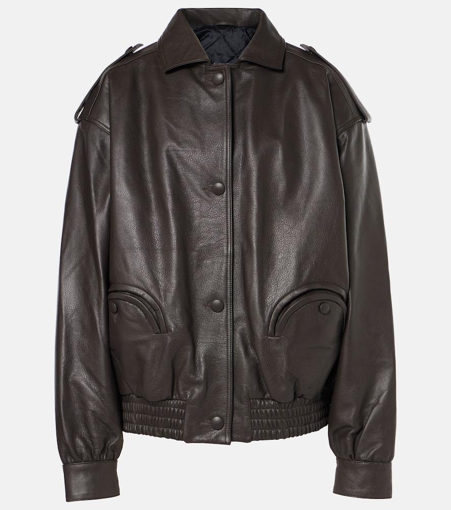 blazé milano charlie leather bomber jacket
