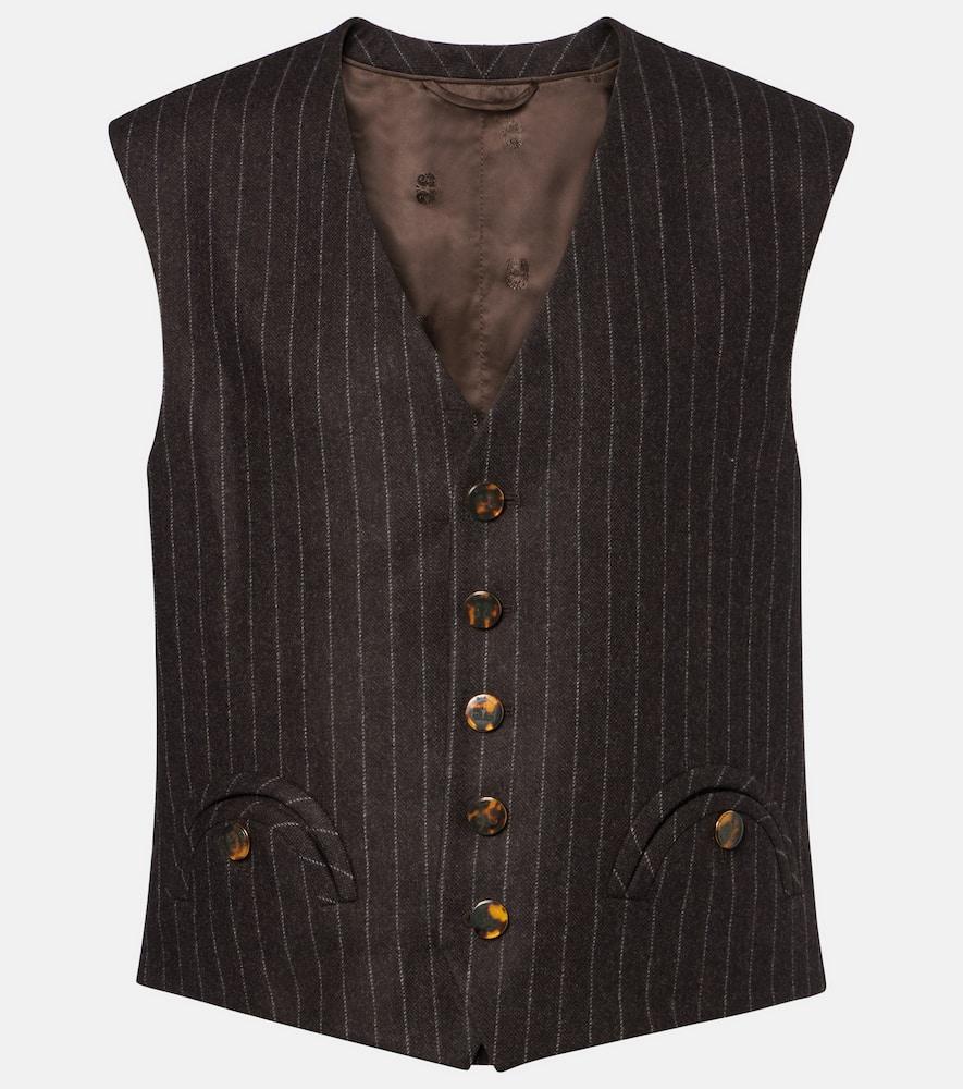 blazé milano feral pinstripe wool and cashmere vest