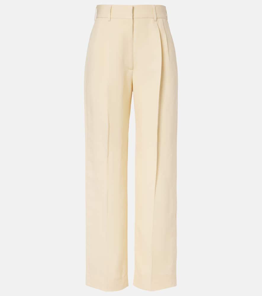 blazé milano fox linen and silk straight pants