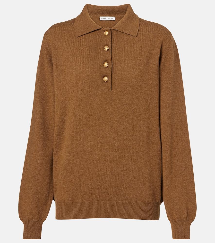 blazé milano highland wool and cashmere polo shirt