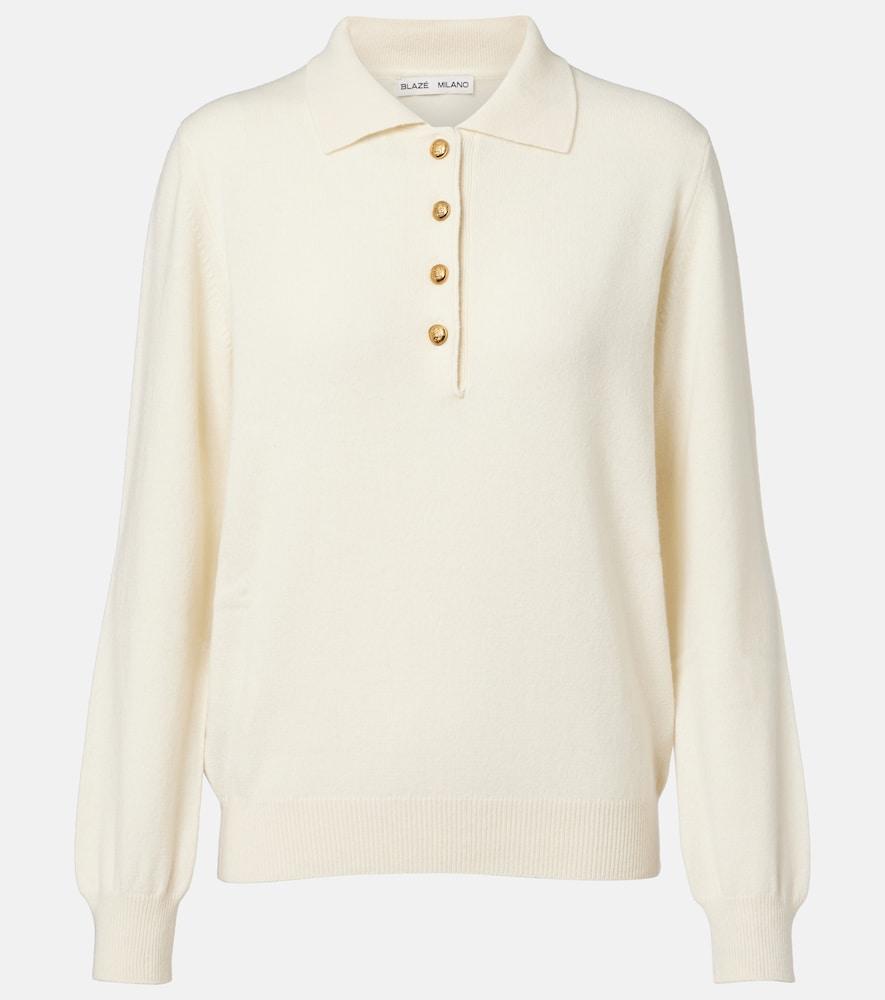 blazé milano highland wool and cashmere polo sweater