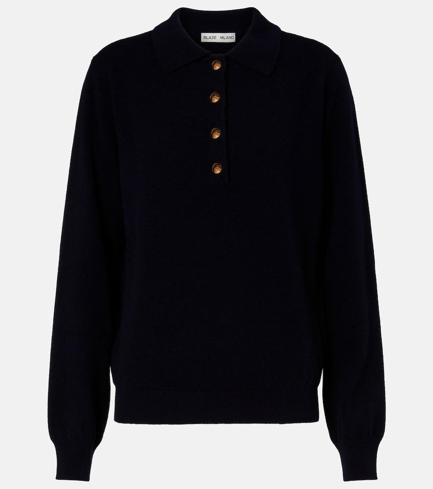 blazé milano highland wool and cashmere polo sweater