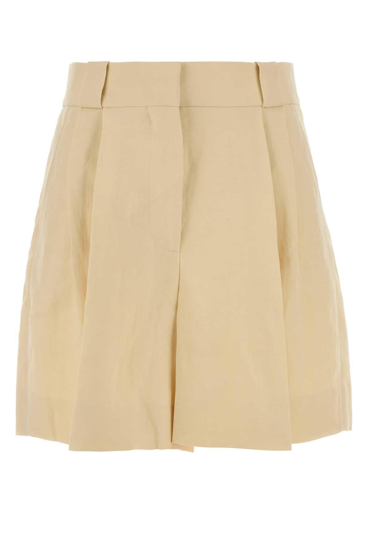 blazé milano pastel yellow linen blend shorts