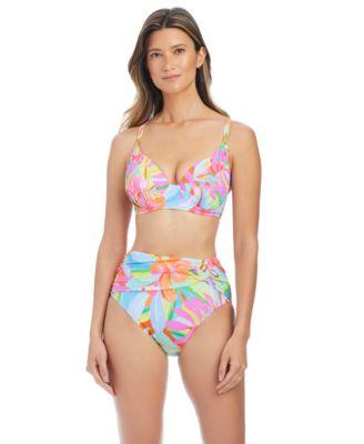 bleu by rod beattie womens bellissimo botanica ring underwire d cup swim bikini top high waist bottoms