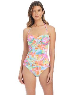 bleu by rod beattie womens bellissimo draped bandeau swim tankini top bottoms