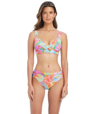 bleu by rod beattie womens bellissimo over the shoulder banded swim bikini top bottoms