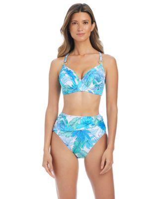 bleu by rod beattie womens riviera retreat over the shoulder underwire d cup swim bikini top high waist bottoms