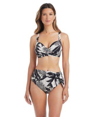 bleu by rod beattie womens sweetheart neck adjustable underwire bikini top high waist full coverage swim bottoms