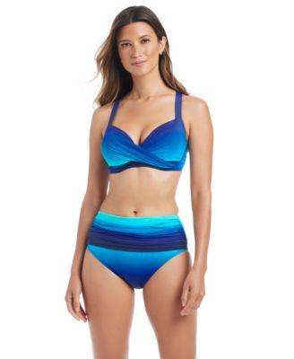 bleu by rod beattie womens sweetheart neck underwire d cup bikini top high waist full coverage swim bottoms