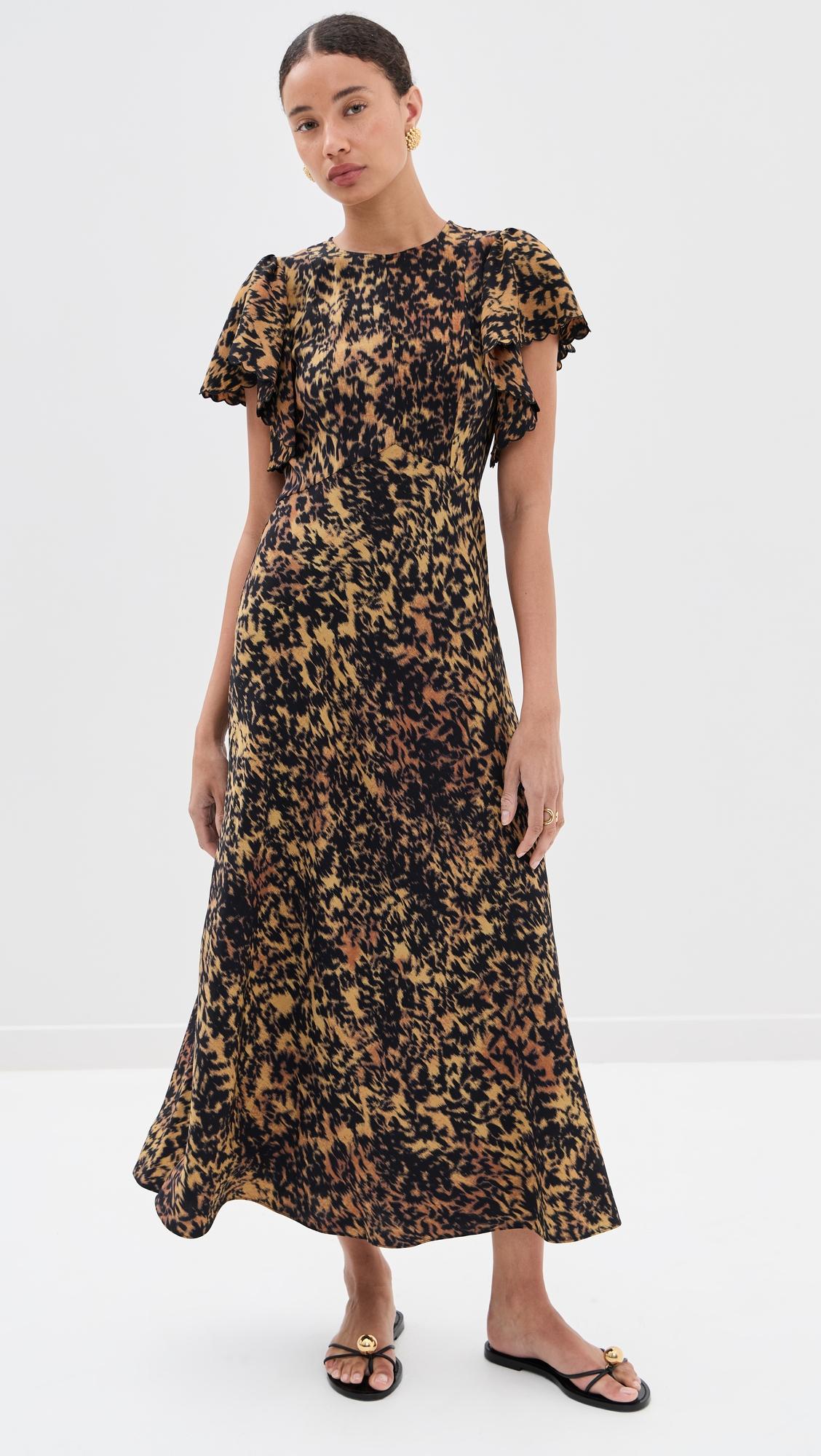 blithe flutter sleeve midi dress