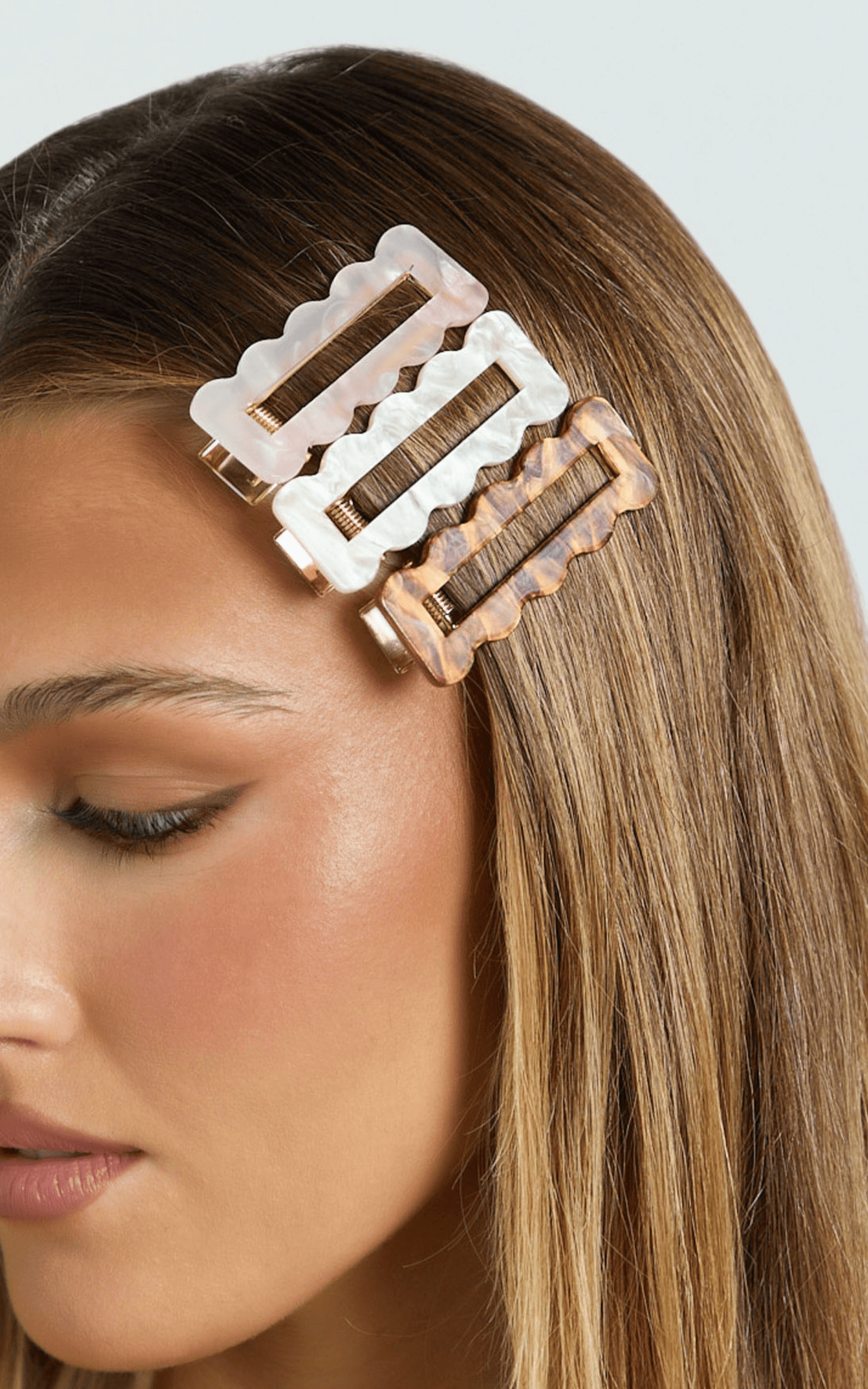 bloom 3 pack marble hair clips in multi