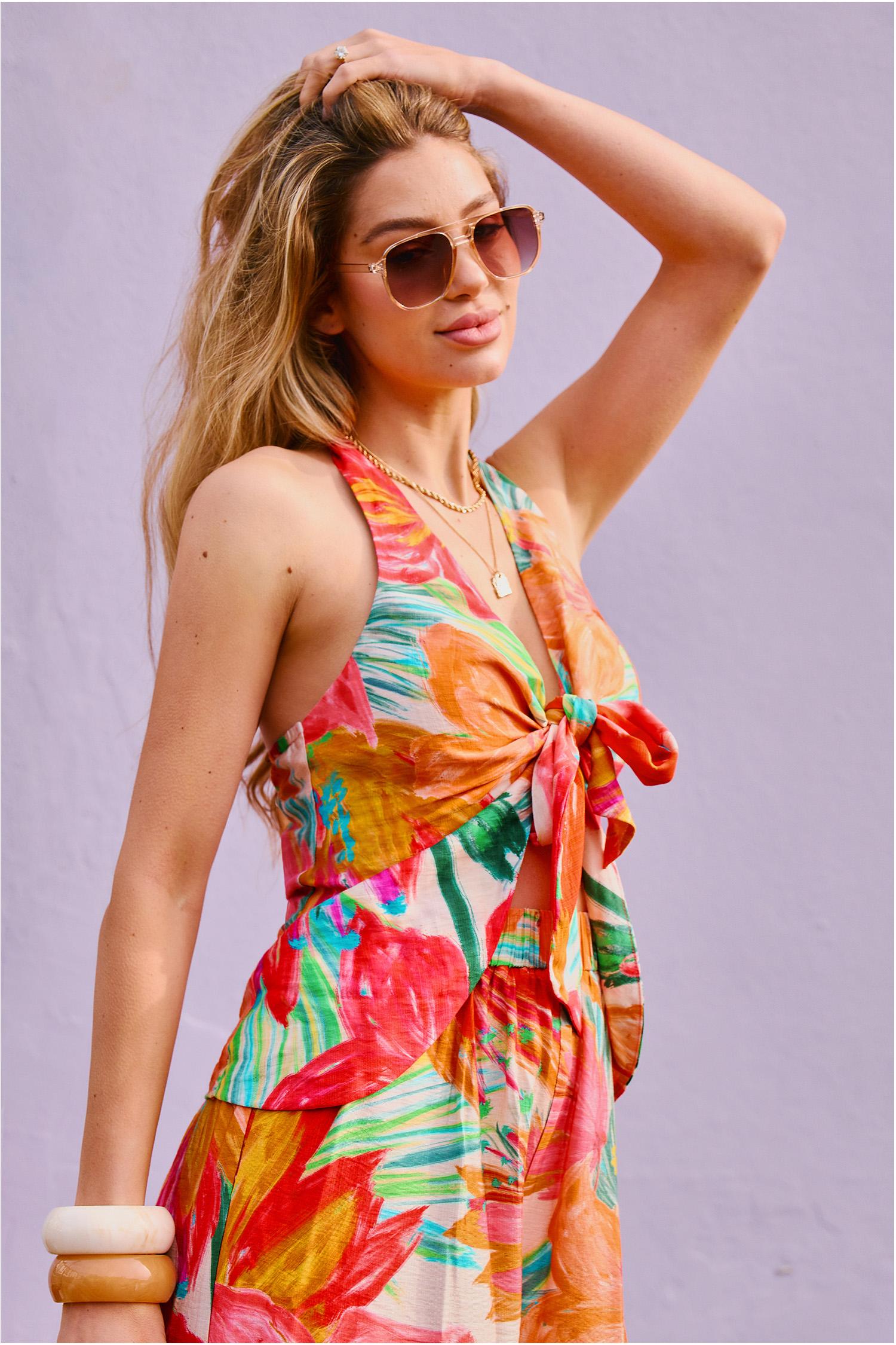 bloom naturally floral top - l