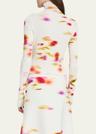 blossom flower print ribbed sweater