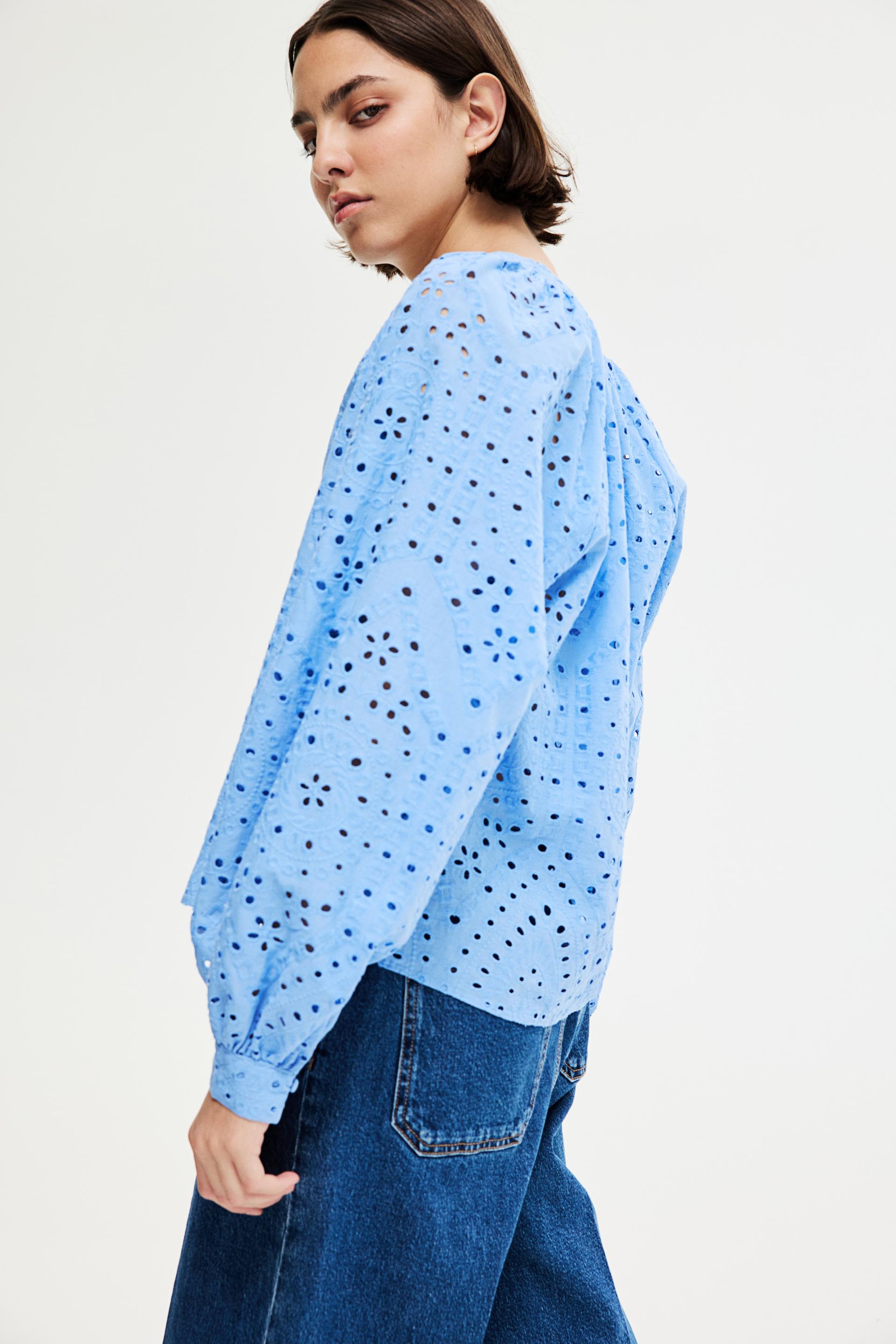 blouse with eyelet embroidery