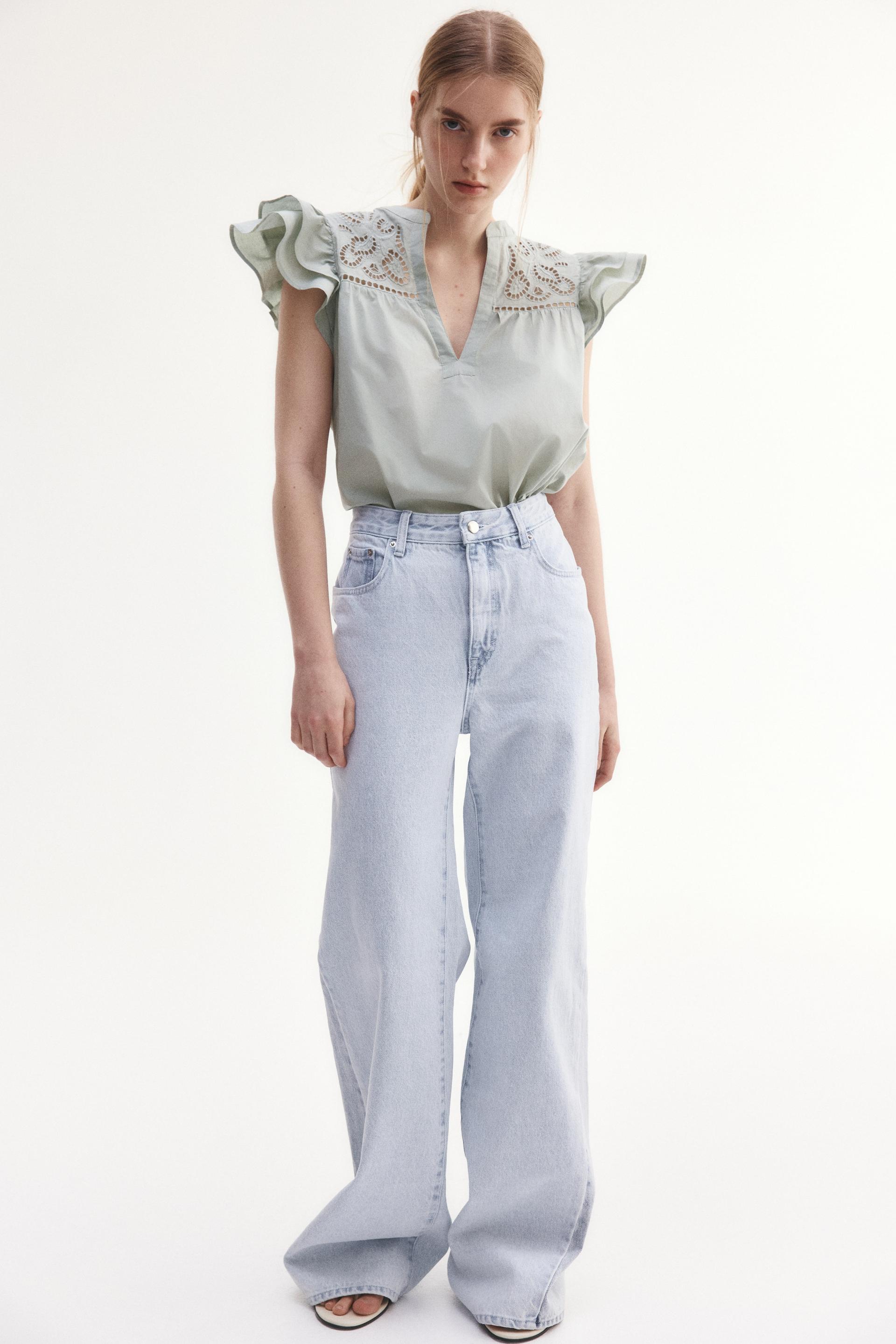 blouse with eyelet embroidery