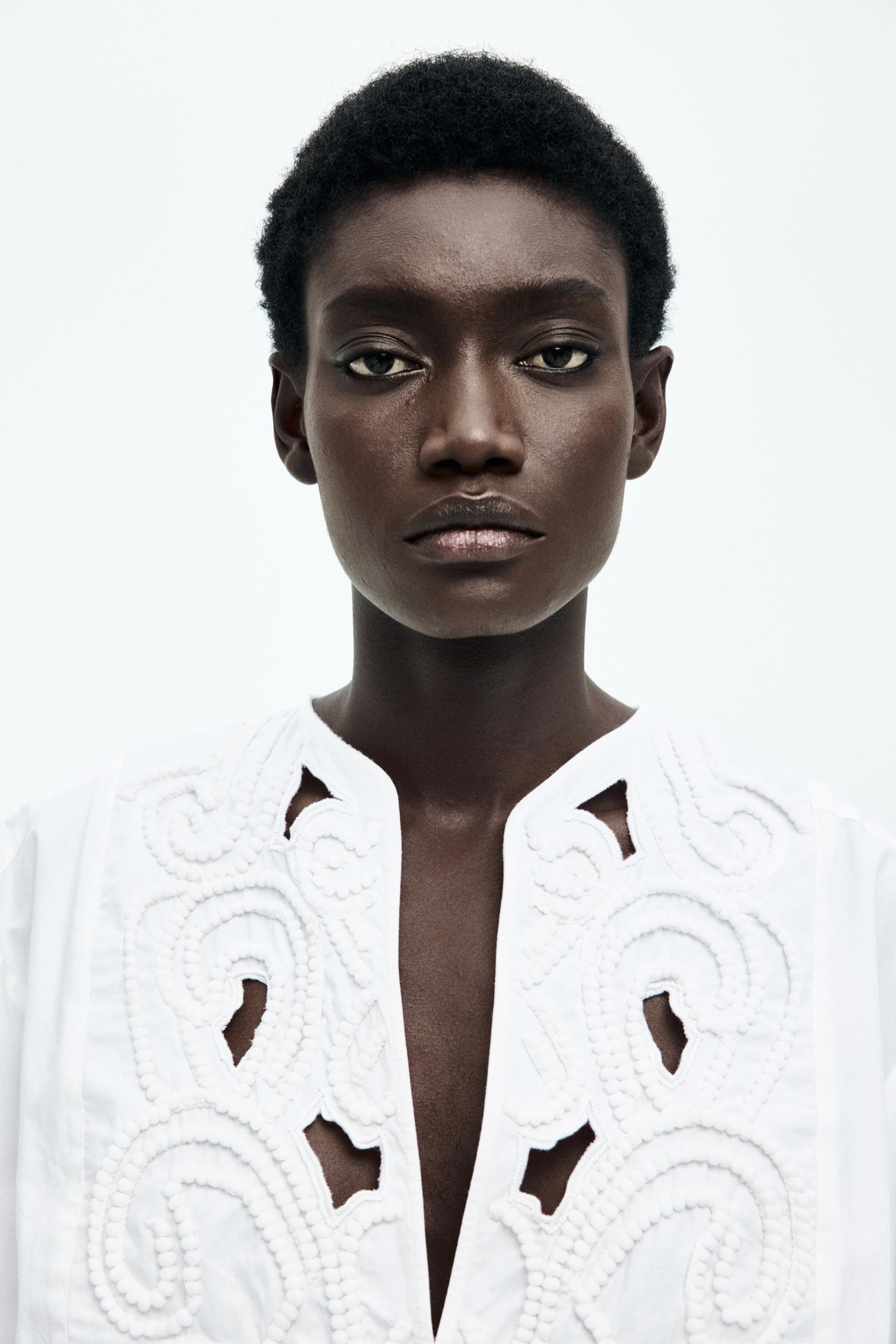 blouse with eyelet embroidery