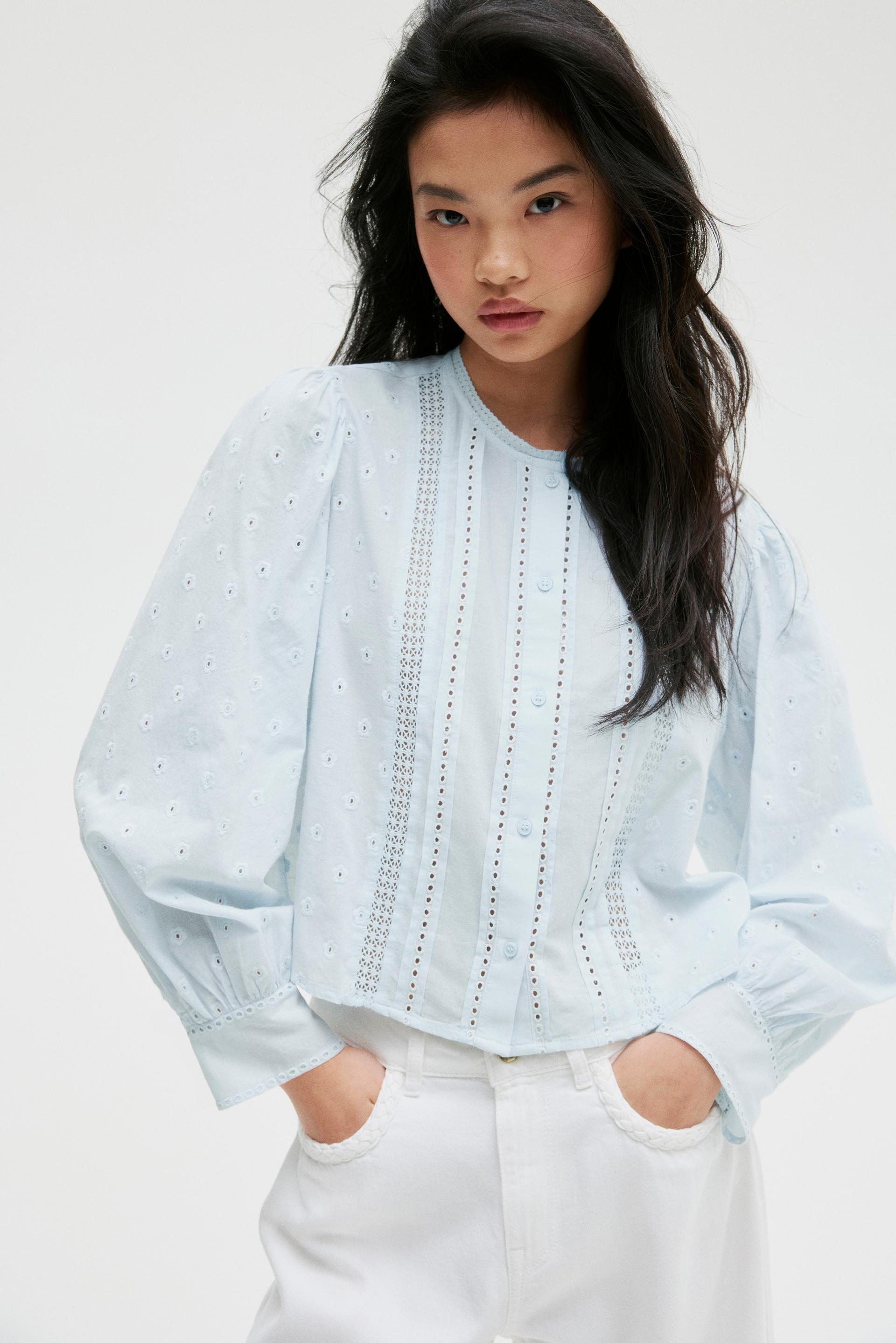 blouse with eyelet embroidery