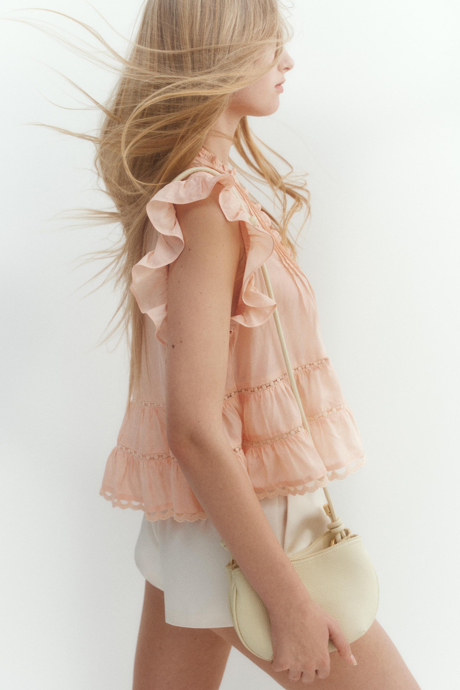 blouse with pintucks