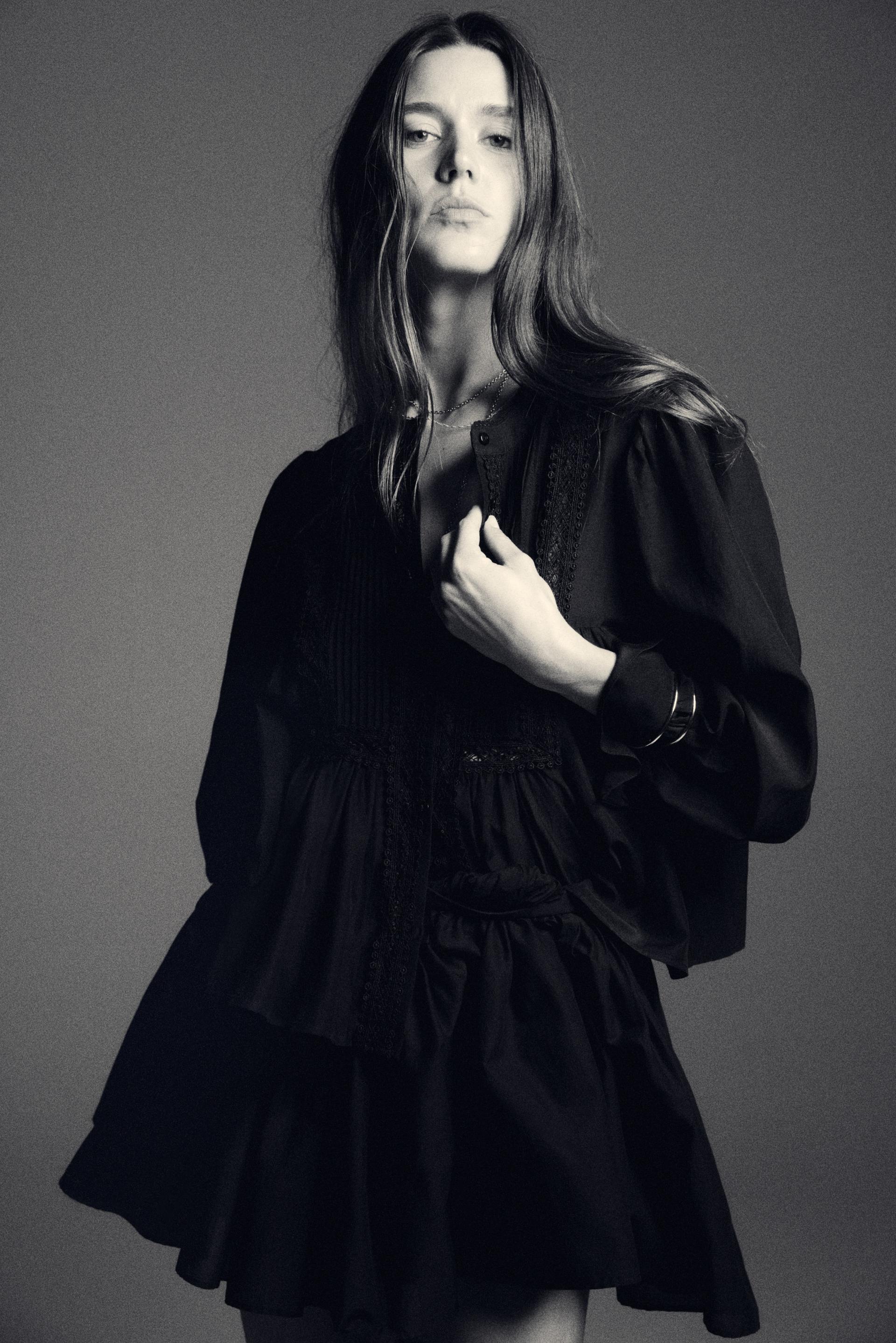 blouse with pintucks